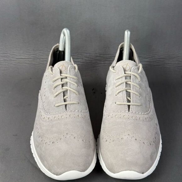 Cole Haan Zerogrand Wingtip  Grey Lace Up Low Top Sneakers women size 8.5 - Picture 2 of 8